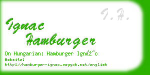 ignac hamburger business card